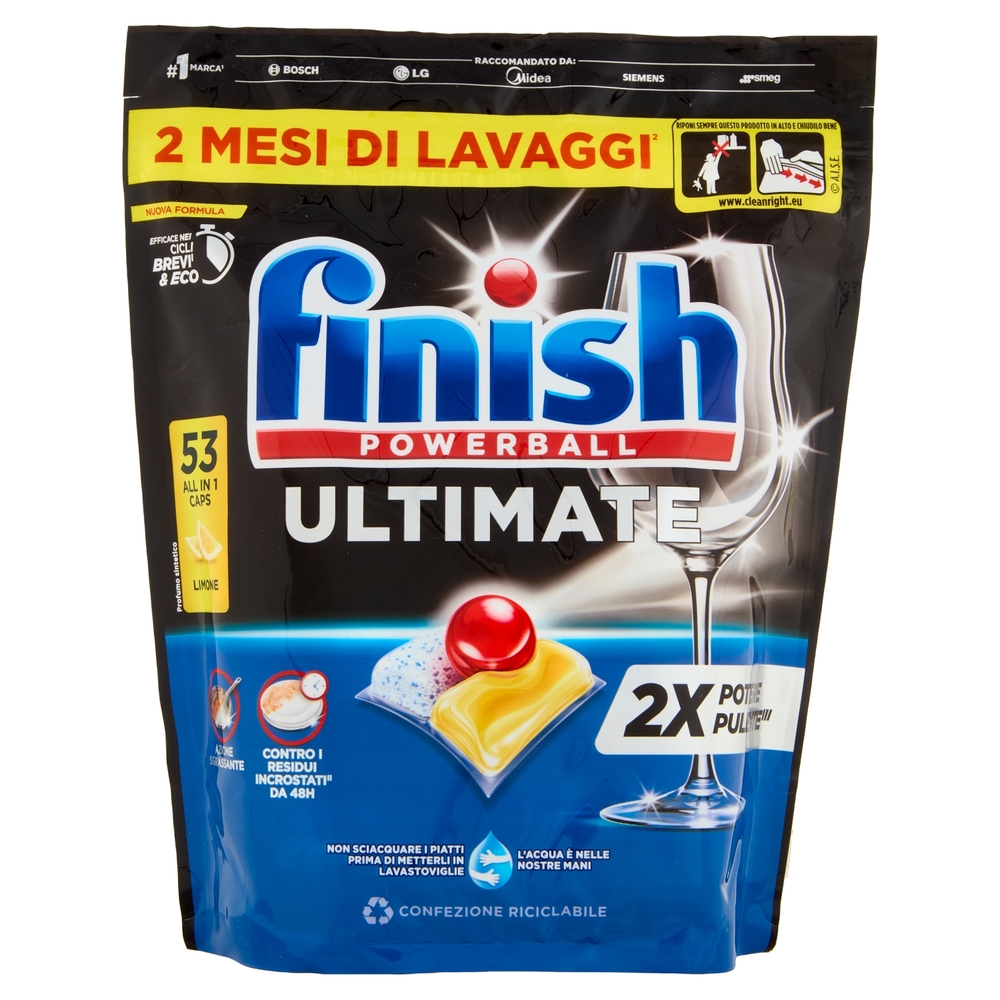 Finish Ultimate Limone pastiglie lavastoviglie 53 lavaggi 683,7 g